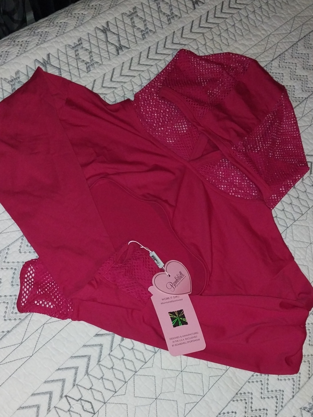 Bombshell Sportswear Rare Hoodie Mesh Cover Up Large